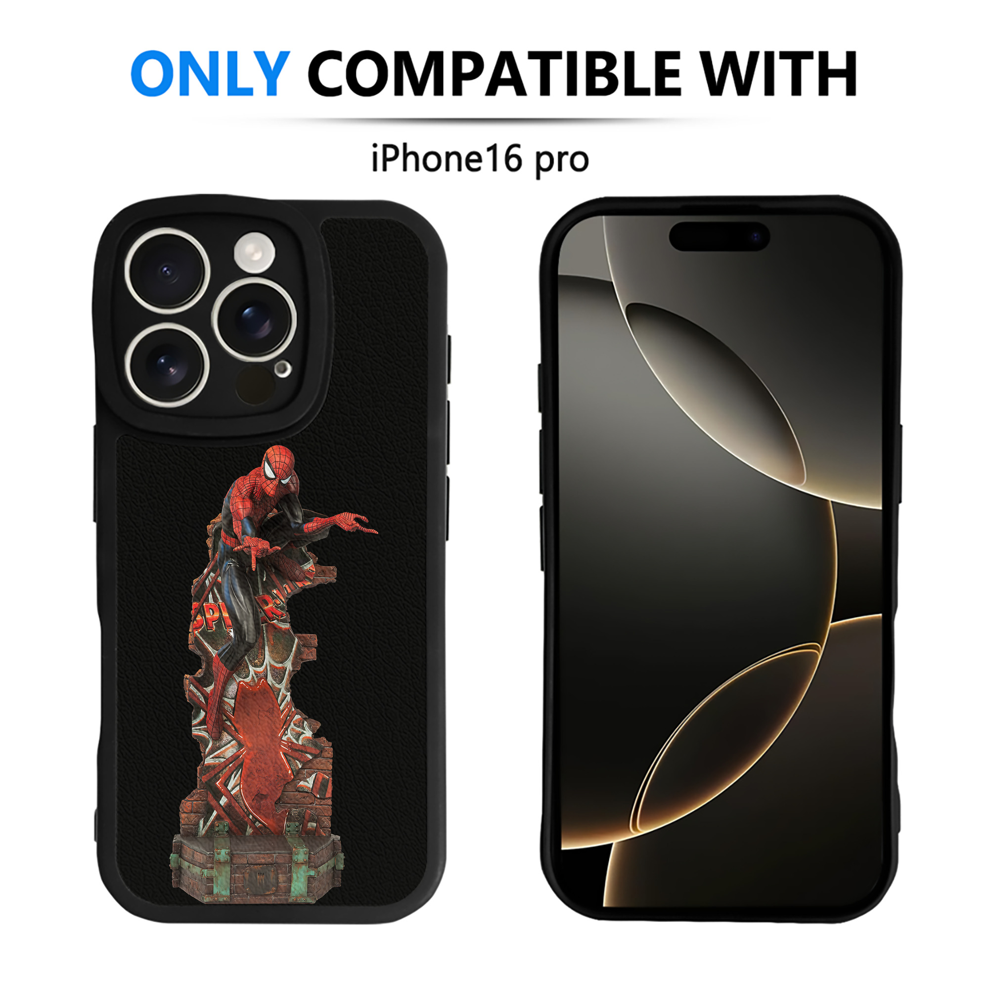 （画像用） Spider Man スパイダーマン 【iPhone 16シリーズ対応】シリコンスマホケース（レザー調） 材質：シリコン